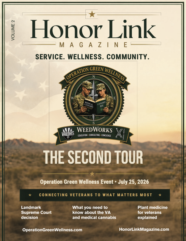 Honor Link Magazine cover — First Annual Veterans Stand Down, November 1, 2025